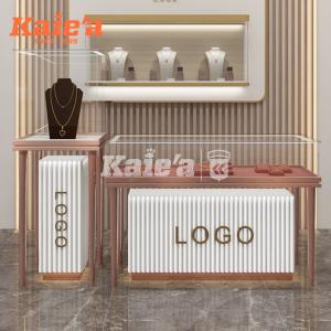 Luxury Custom Gold Jewelry Display Cabinet for High-End Stores